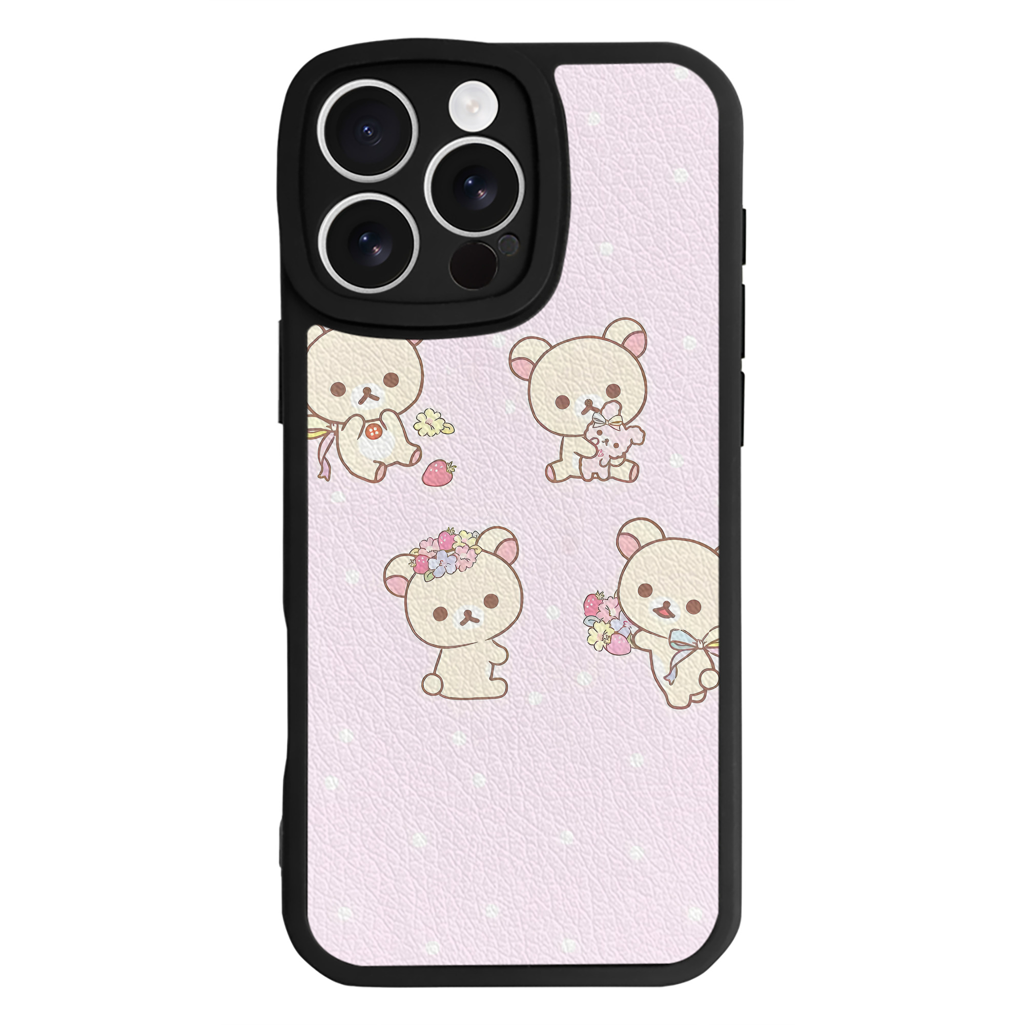 （画像用） リラックマ リラックマ キイロイトリ Rilakkuma Korilakkuma Kiiroitori 【iPhone 16シリーズ対応】シリコンスマホケース（レザー調） 材質：シリコン
